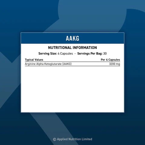 Applied Nutrition AAKG L-Arginine Alpha Capsules: Advanced Nitric Oxide Support for Performance and Vascular Health - Gluta