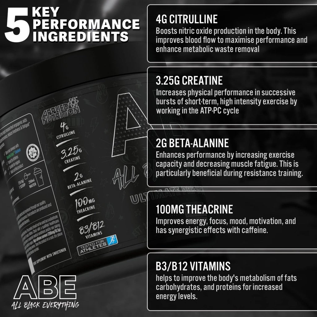 Applied Nutrition ABE Ultimate Pre-Workout Ice Blue Razz - 30 Servings - Gluta