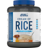 Applied Nutrition Cream of Rice - High Carbohydrate Cream of Rice Supplement, Source of Energy for Breakfast & Snacks, Easy to Digest, Low Sugar, Low Fat, Vegan, 2kg (Golden Syrup) - Gluta