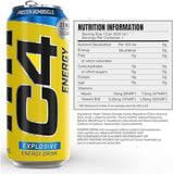 Cellucor C4 Energy Drink, FROZEN BOMBSICLE, Carbonated Sugar Free Pre Workout Performance Drink with no Artificial Colors or Dyes, 500 ml, Pack of 12 - Gluta