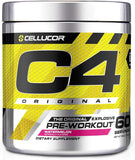 Cellucor Men, Women's C4 Original Sugar Free Pre Workout Powder for Immune Support (150mg Caffeine + Beta Alanine + Creatine, 60 Servings) - Gluta